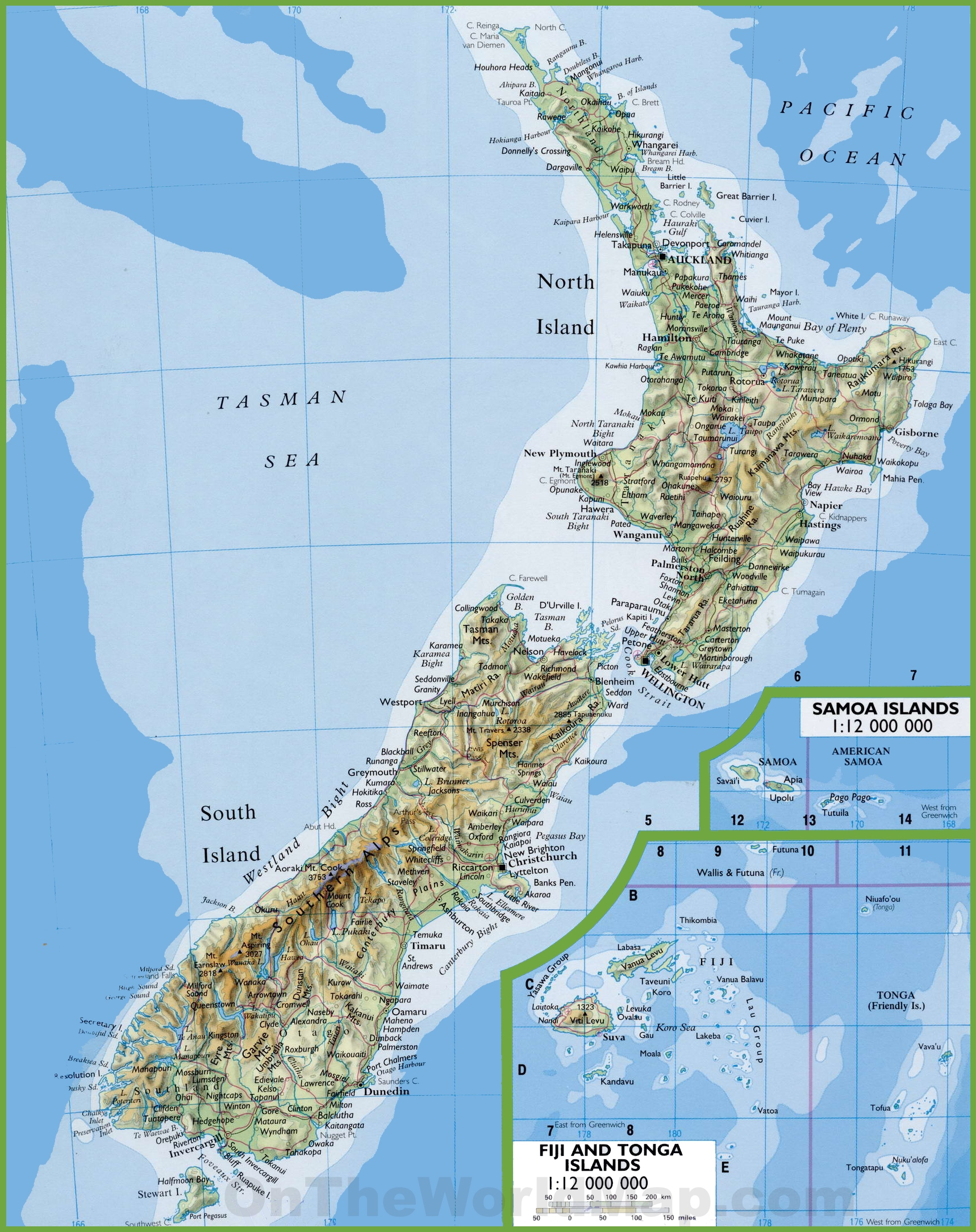 Map Of New Zealand With Cities And Towns - Printable Map Of New Zealand