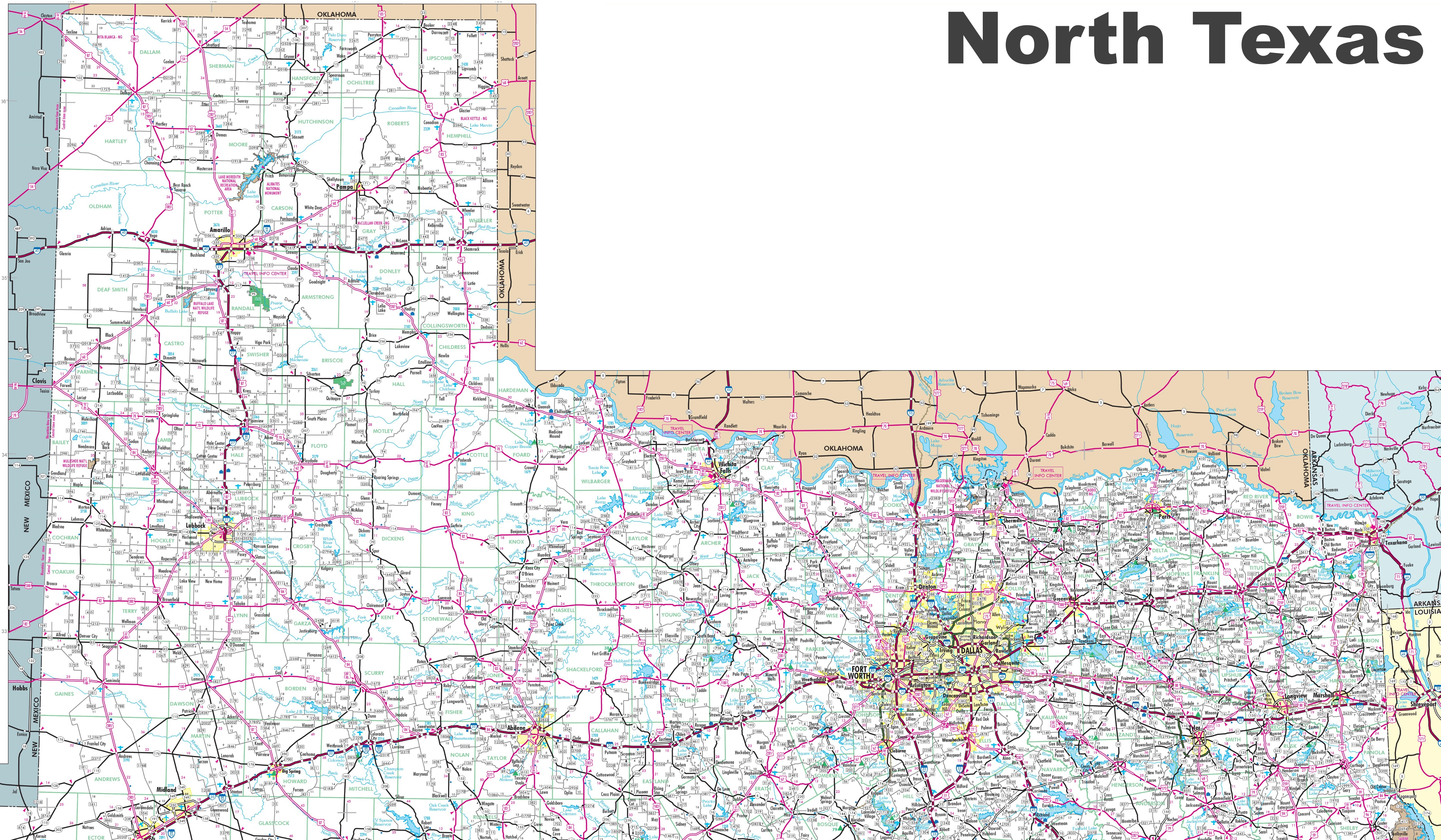 Map Of North Texas - Map Of Central Texas Cities