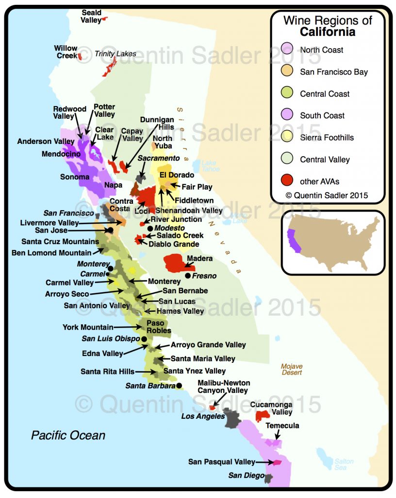 Map Of Northern California Wineries Klipy Map Of Northern