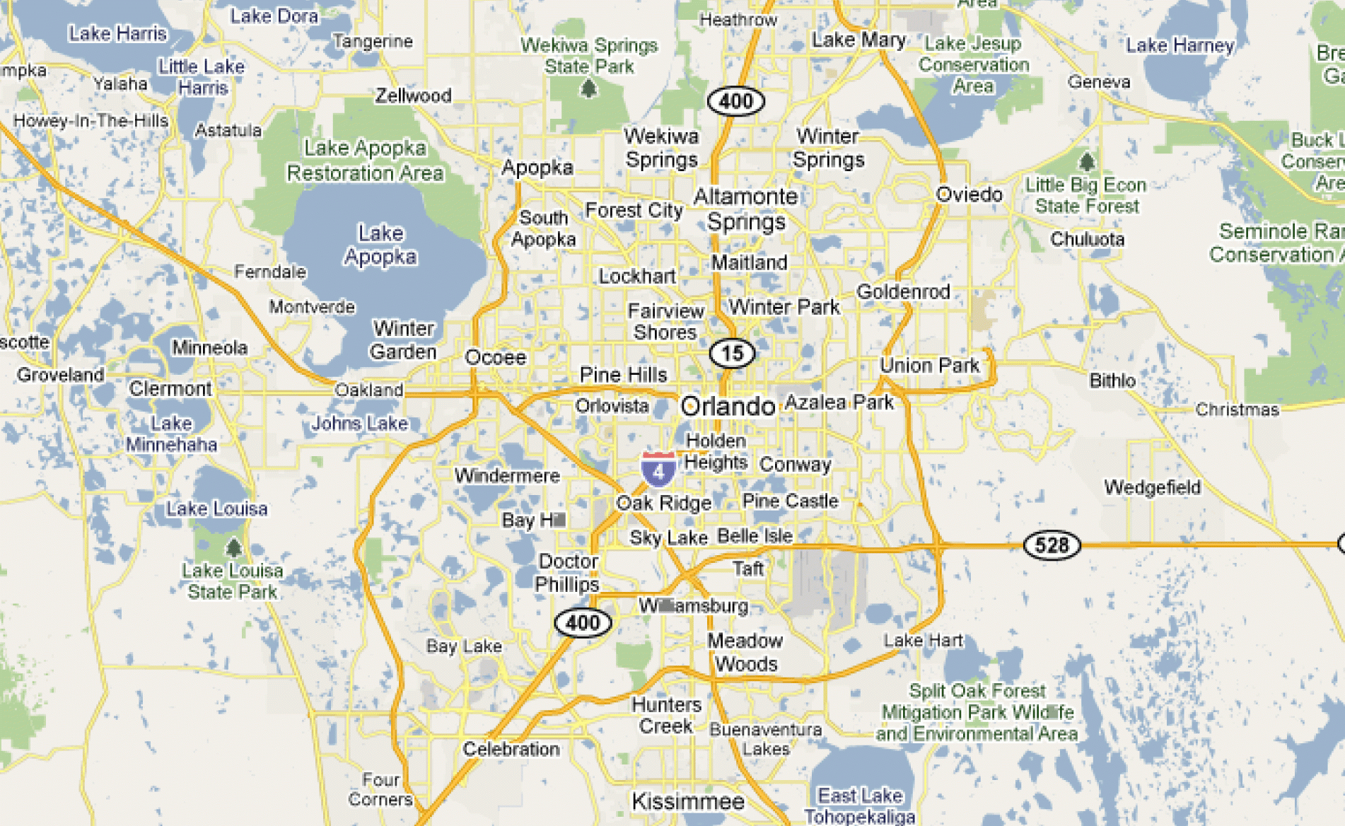 Map Of Orlando Florida Map Scale - Google Maps Orlando Florida