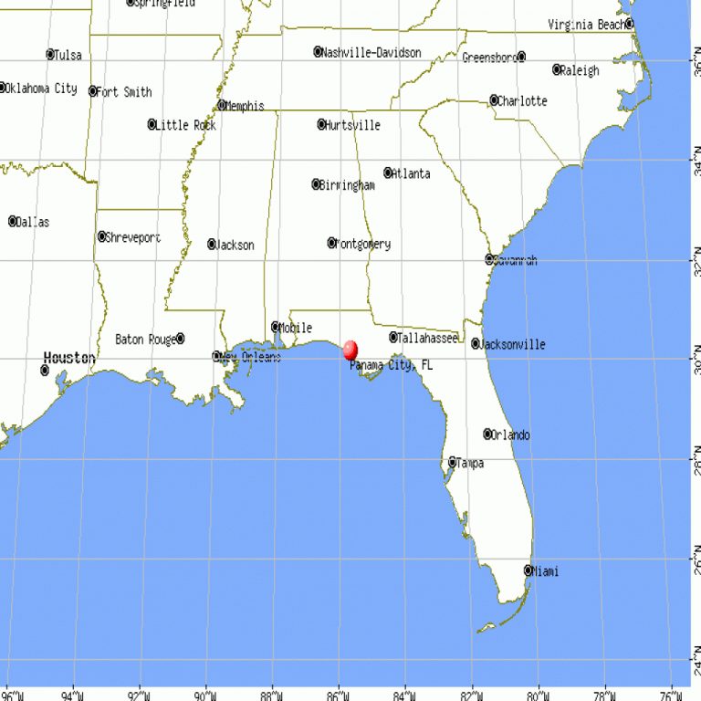 Map Of Panama City Florida Area - Link-Italia - Panama Florida Map ...