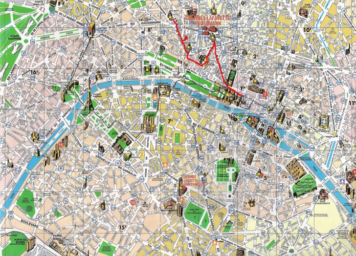 Map Of Paris Attractions Printable Download Map Paris Tourist - Paris ...