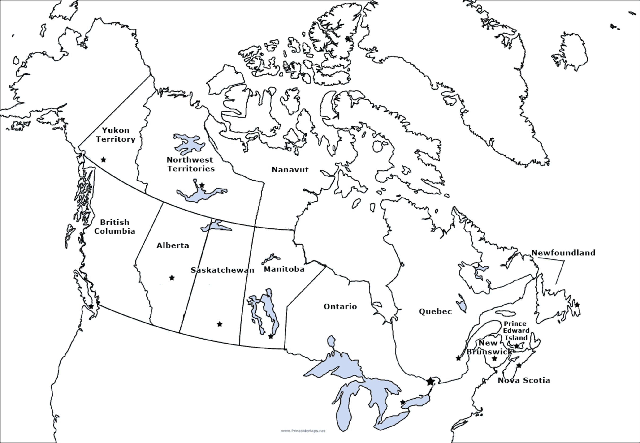Map Of Provinces Capitals In Canada Canada Provinces Canadian - Free Printable Map Of Canada Provinces And Territories