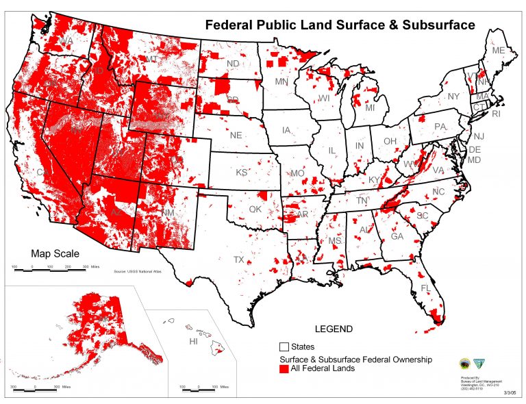 Map Of Public Lands In The Us Gov Land Map New Map All U S Federal ...