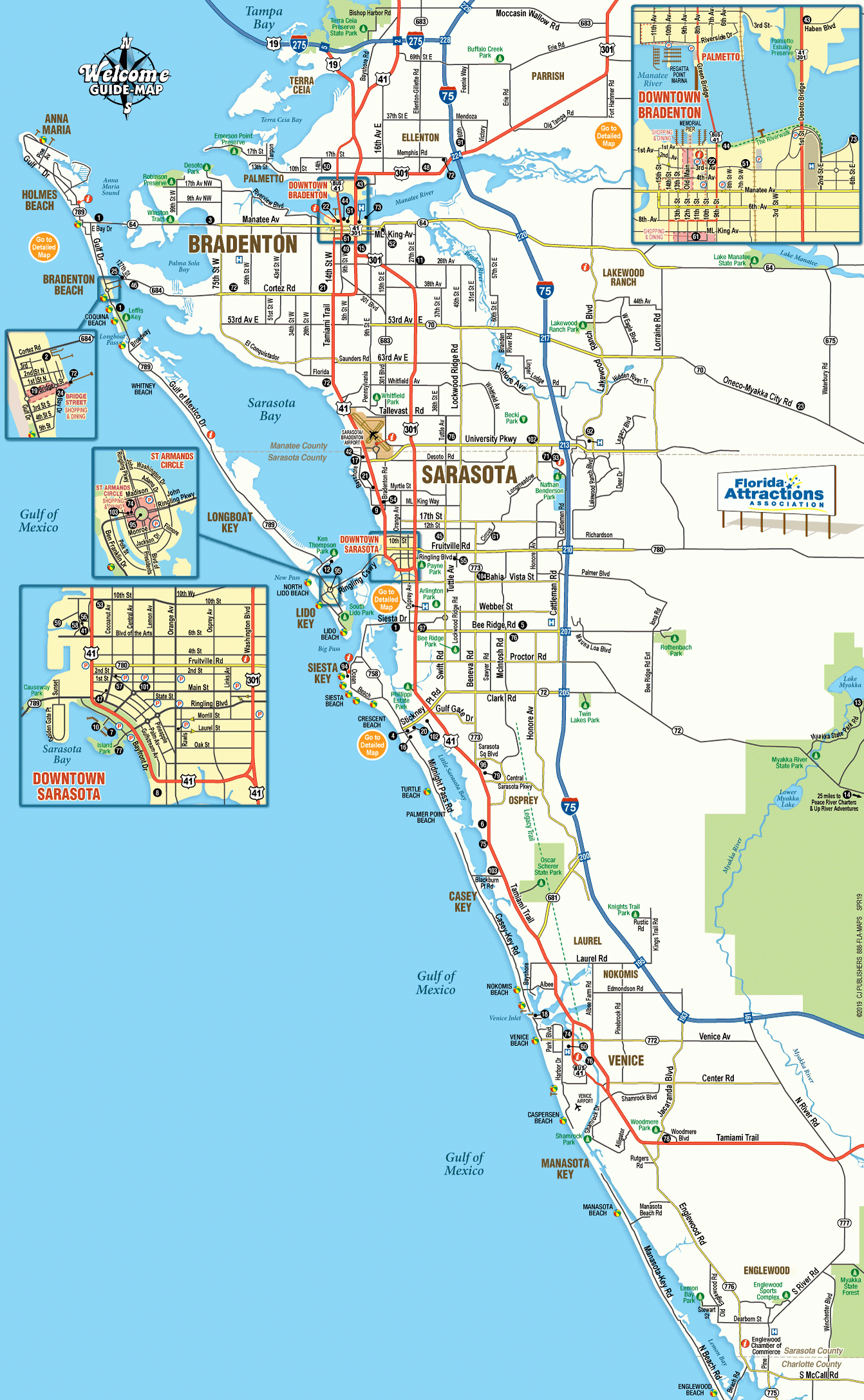 Map Of Sarasota And Bradenton Florida - Welcome Guide-Map To - Florida Lakes Map