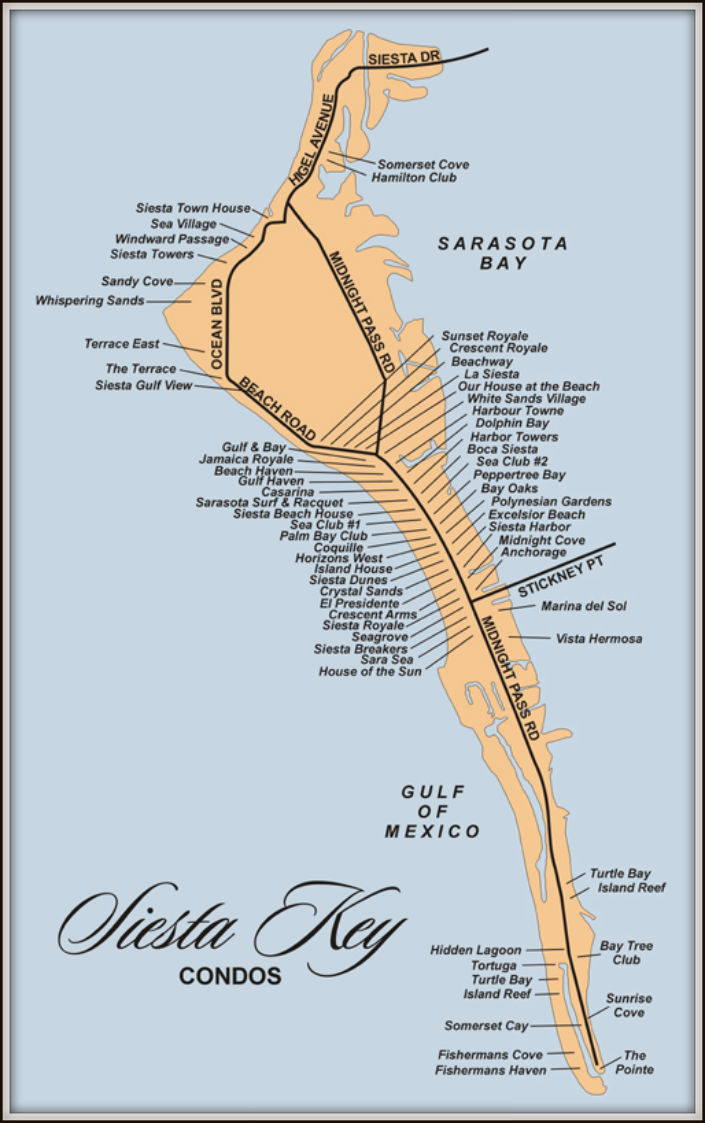 Map Of Siesta Key Florida Condos - Siesta Key Florida Map