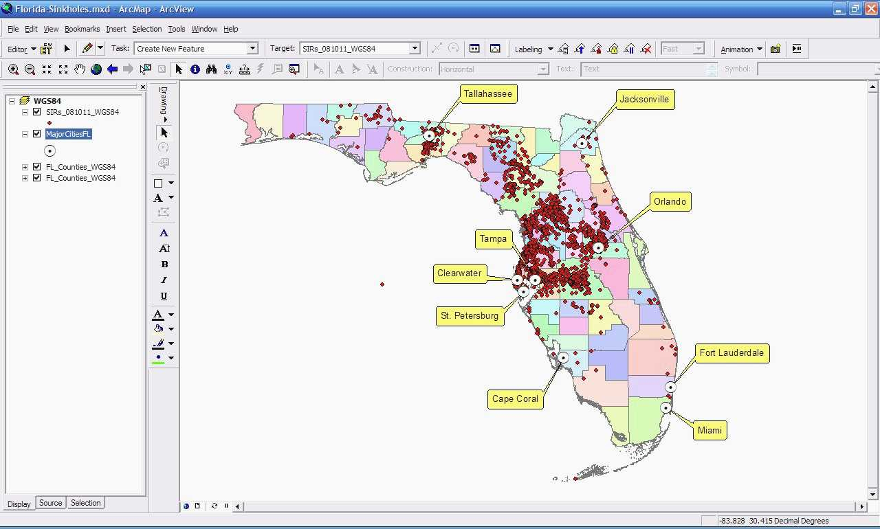 Map Of Sinkholes In Florida Indonesia World Map - Sinkhole Map Florida 2017