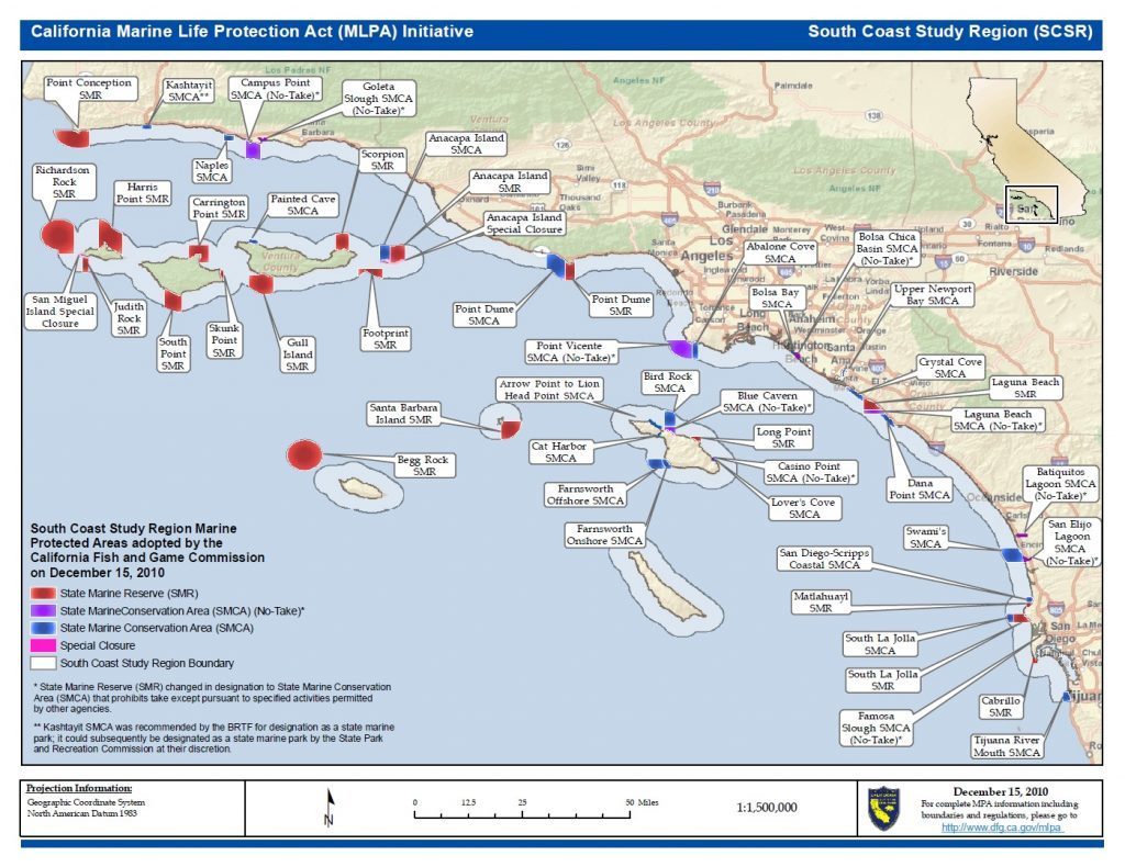 Map Of South California Coast Klipy Southern California Ocean