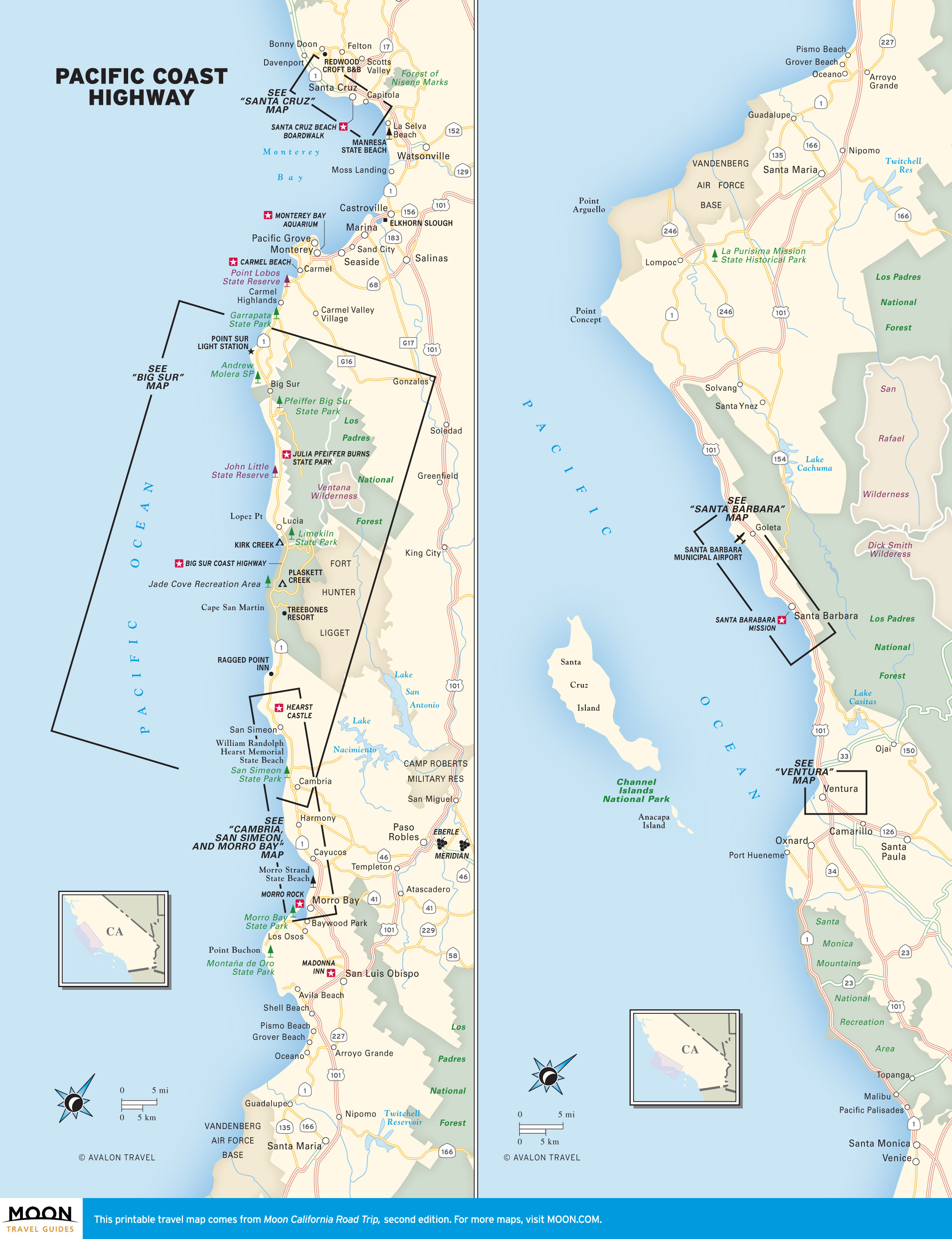 Map Of Southern California Coastal Towns Valid Pch In California - California Coastal Highway Map