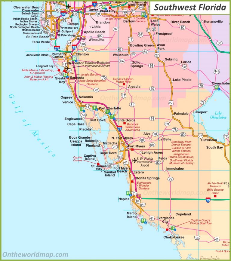 Map Of Southwest Florida - Map Of Southwest Florida  Printable Maps