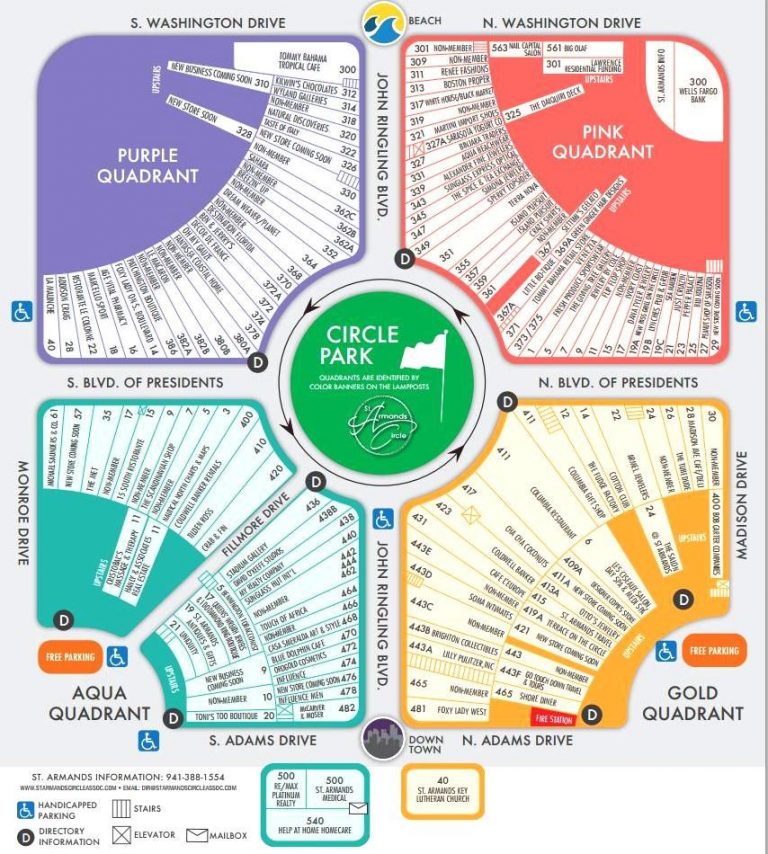 Map Of St. Armands Circle On Lido Key | Maps & Directions In 2019