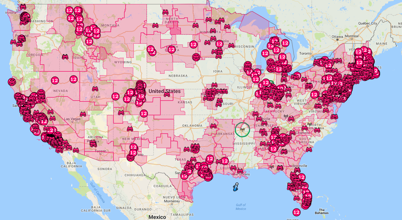 Map Of T-Mobile&amp;#039;s 700 Mhz Spectrum - Spectrum Gateway - Metropcs Coverage Map Texas