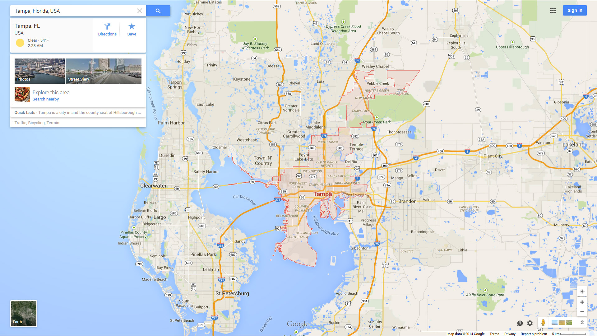 Map Of Tampa Florida And Surrounding Cities And Travel Information - Map Of Tampa Florida And Surrounding Area