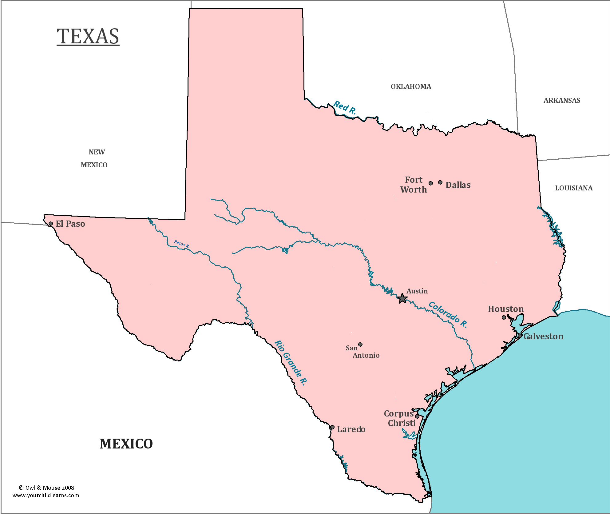 Map Of Texas, Major Cities, States And Capitals | Voyage Usa - Map Of Texas Major Cities