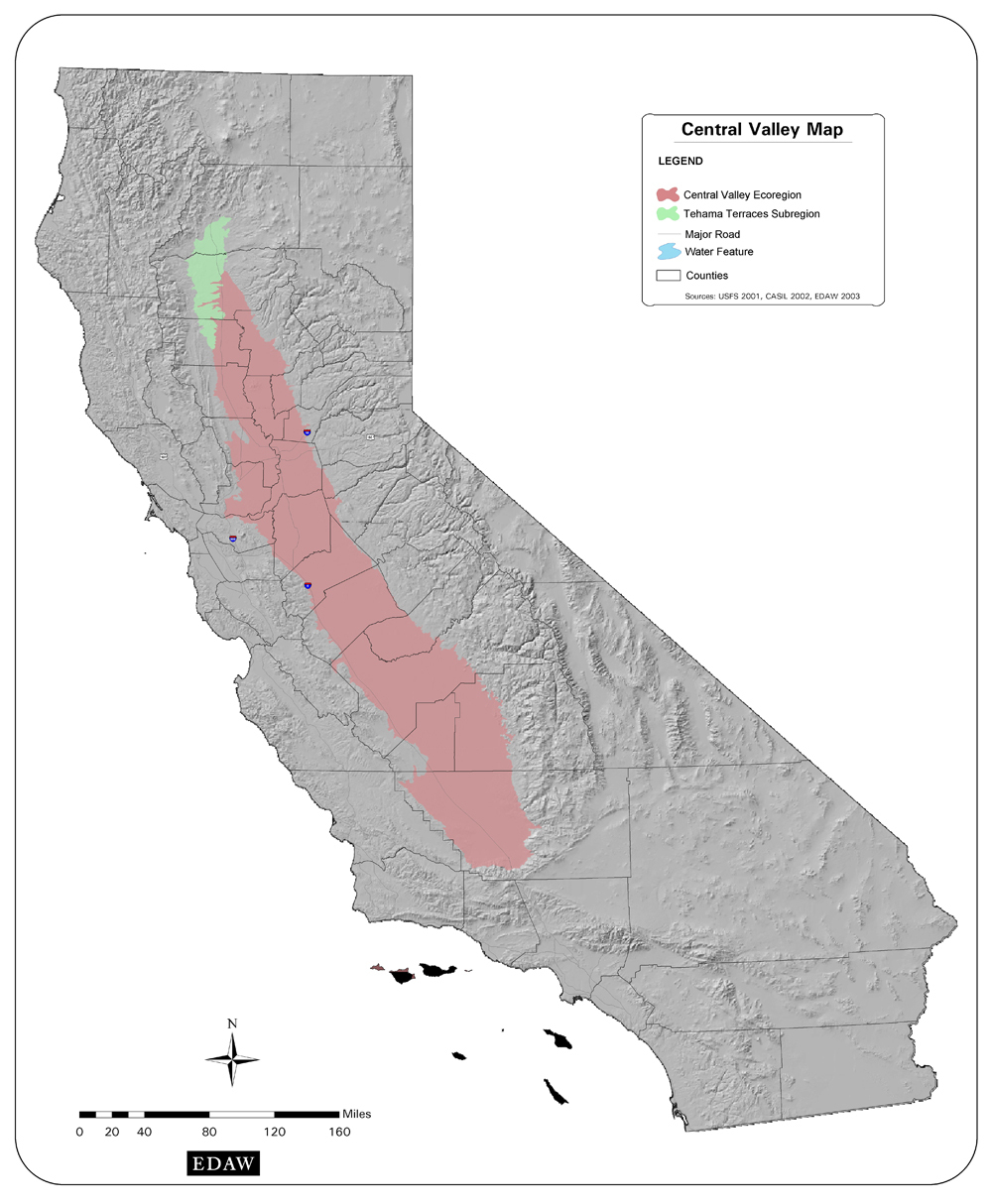 Map Of The Central Valley - Central Valley Bird Club | California - California Valley Map