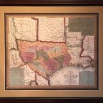 Map Of The Early Texas Land Grants   Gallery Of The Republic   Texas Map Framed Art