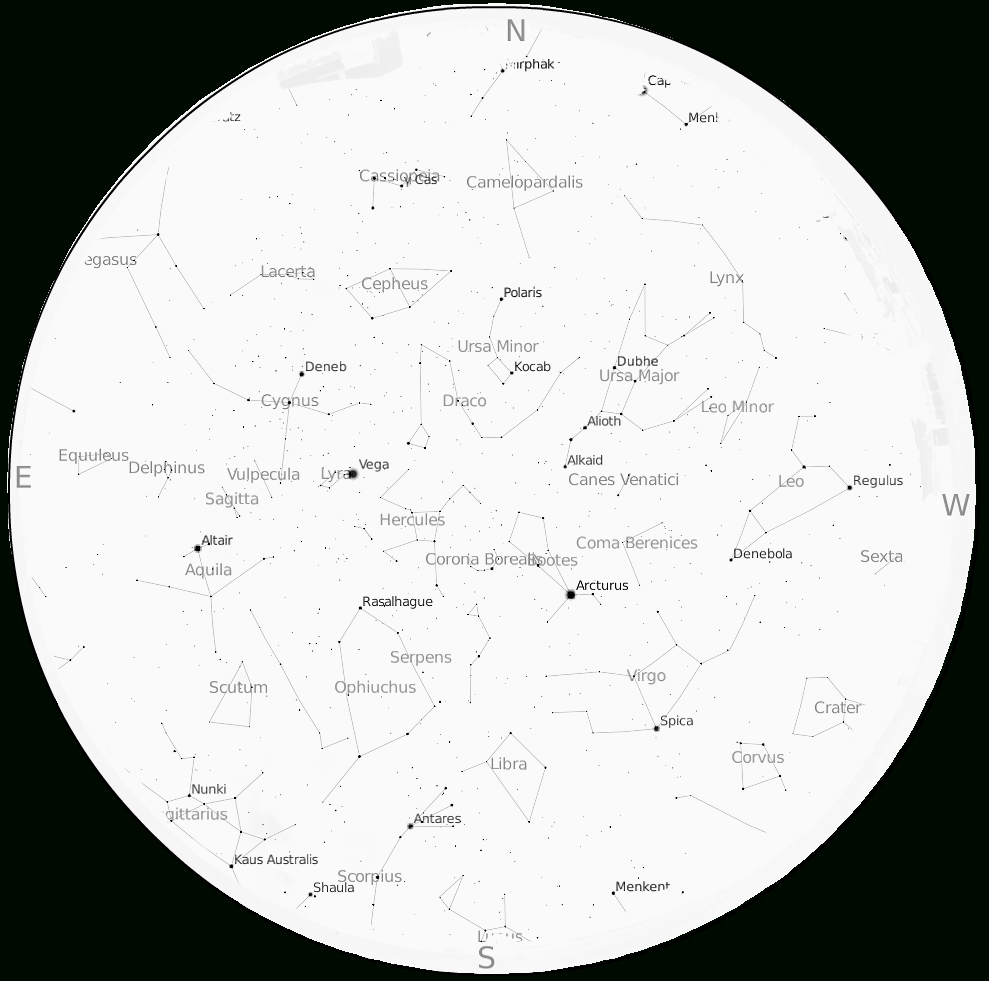 Map Of The Night Sky - Ecosia - Printable Sky Map