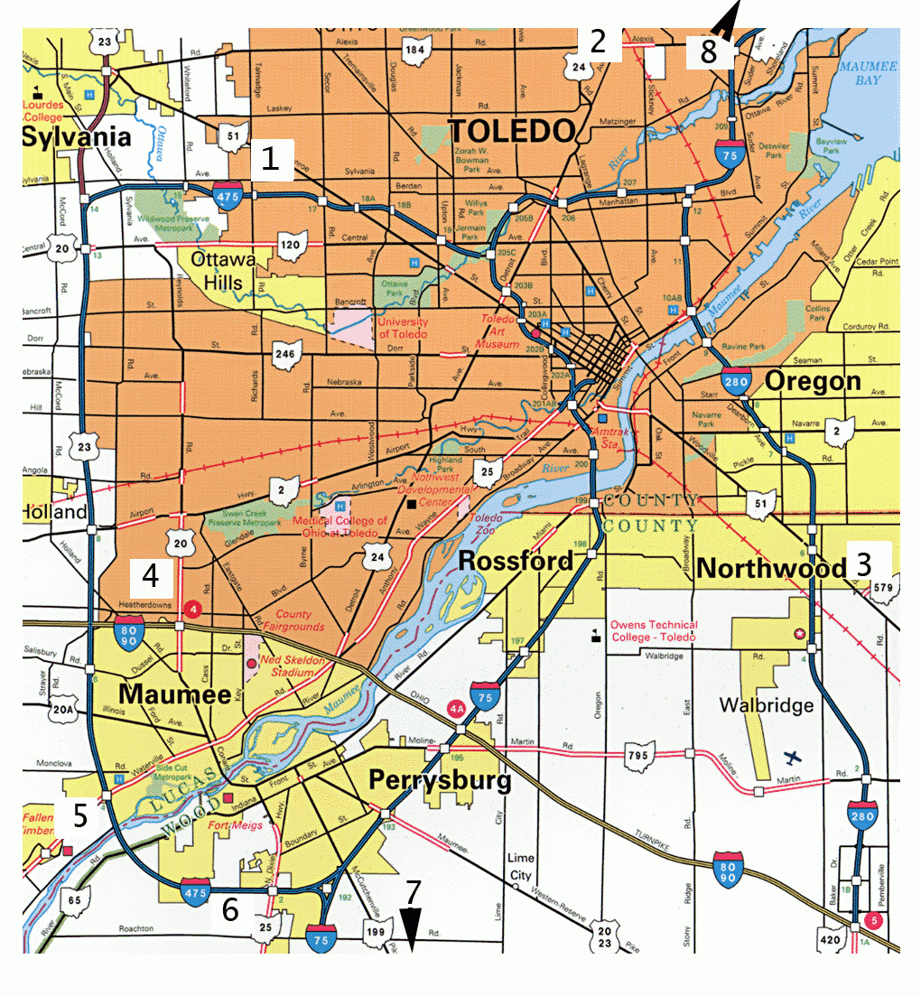 Map Of Toledo Ohio | World Map 07 - Printable Map Of Toledo Ohio