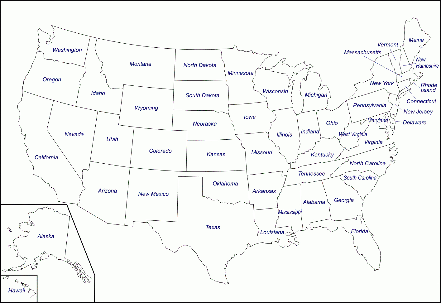 Map Of Usa States Without Names And Travel Information | Download - Map Of United States Without State Names Printable