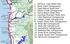 Map Oregon Washington Coast California River Map California Coast - California Coast Attractions Map