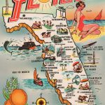 Map Postcards | Postcard Roundup | Printables | Vintage Florida   Vintage Florida Map Poster