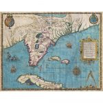 Map Posters : Antique Florida And Cuba Map Poster, Canvas,   Florida Map Poster