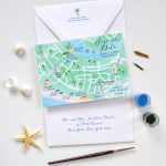Map Save The Date, Watercolor Seaside Save The Date | Mospens Studio   Map Of Watercolor And Seaside Florida