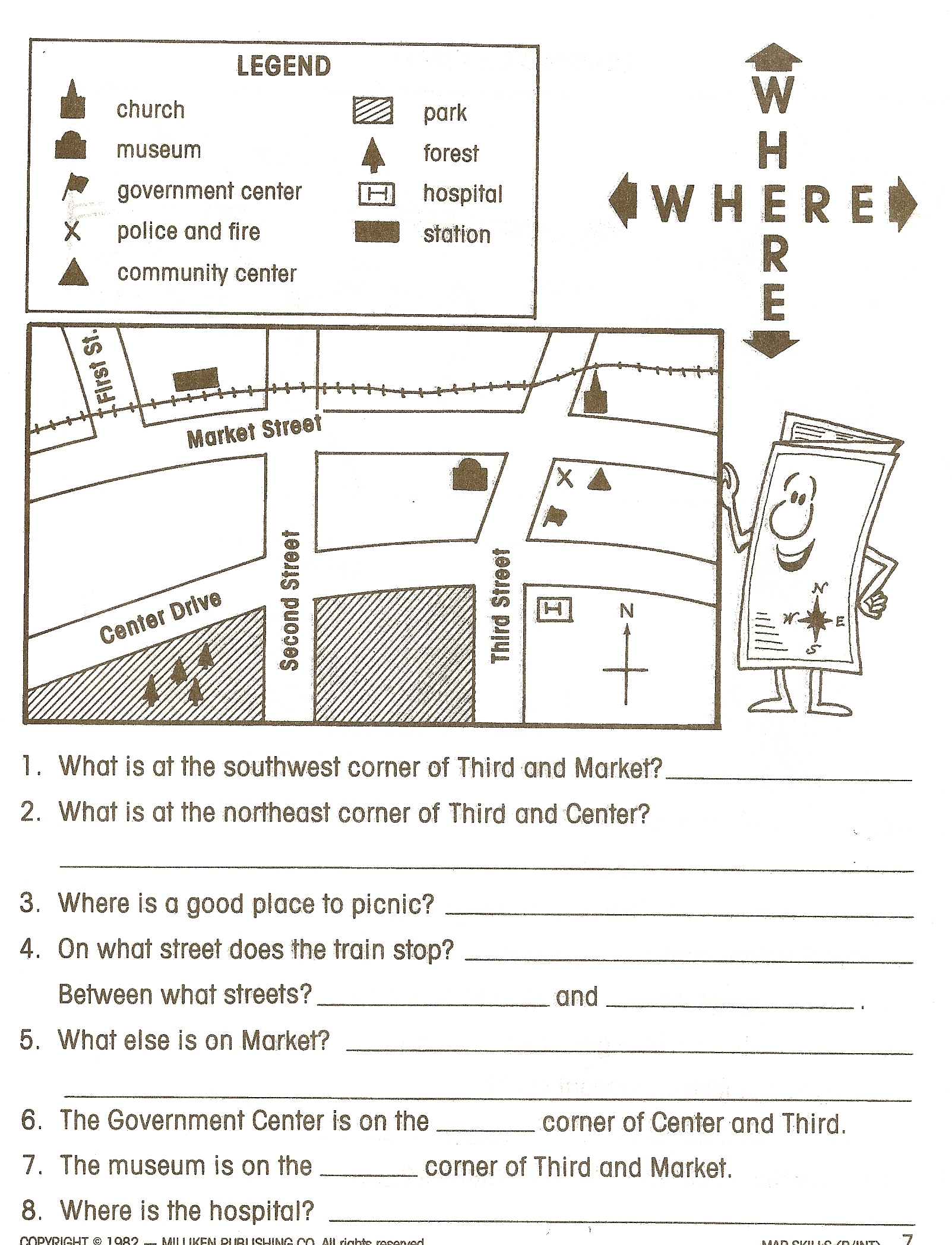 Map Skills Worksheets 4Th Grade To Education - Math Worksheet For Kids - Printable Map Skills Worksheets