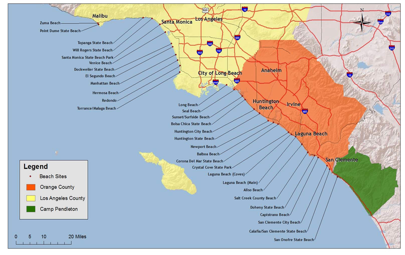 Map Southern California Coast - Klipy - Map Of Southern California Coast