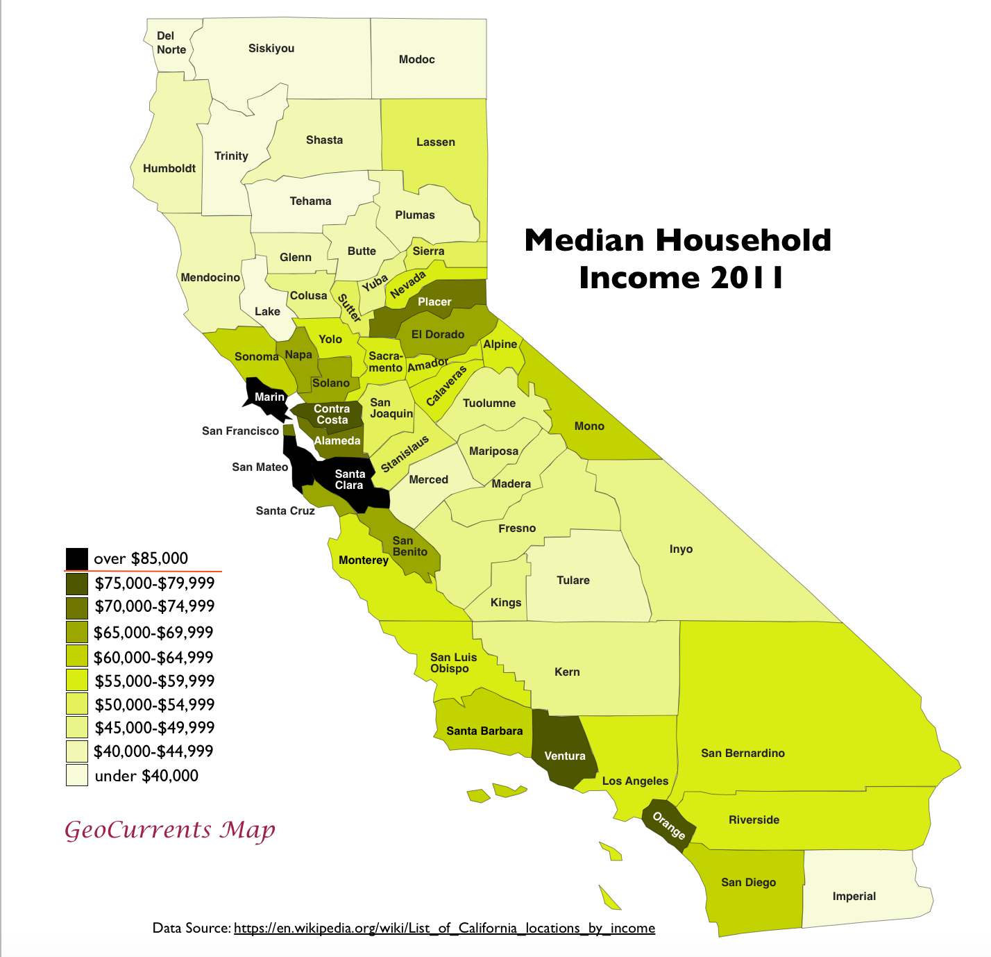 Mapping The Extraordinary Cost Of Homes In California | Geocurrents - Https Www Map Of California