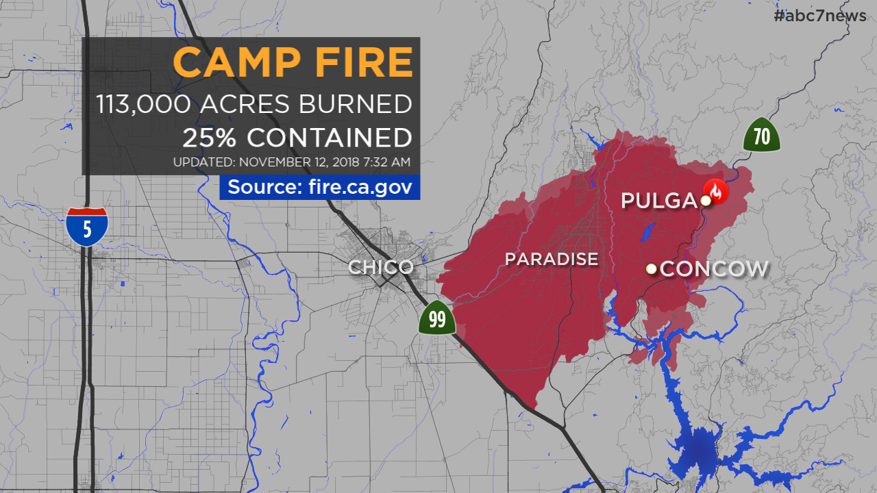Maps: A Look At The Camp Fire In Butte County And Other California - Map Of Northern California Campgrounds