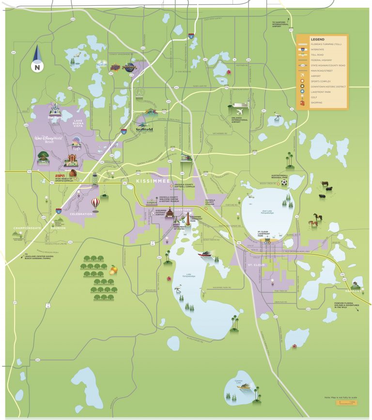 Maps & Area Guides | Experience Kissimmee - Map Of Osceola County