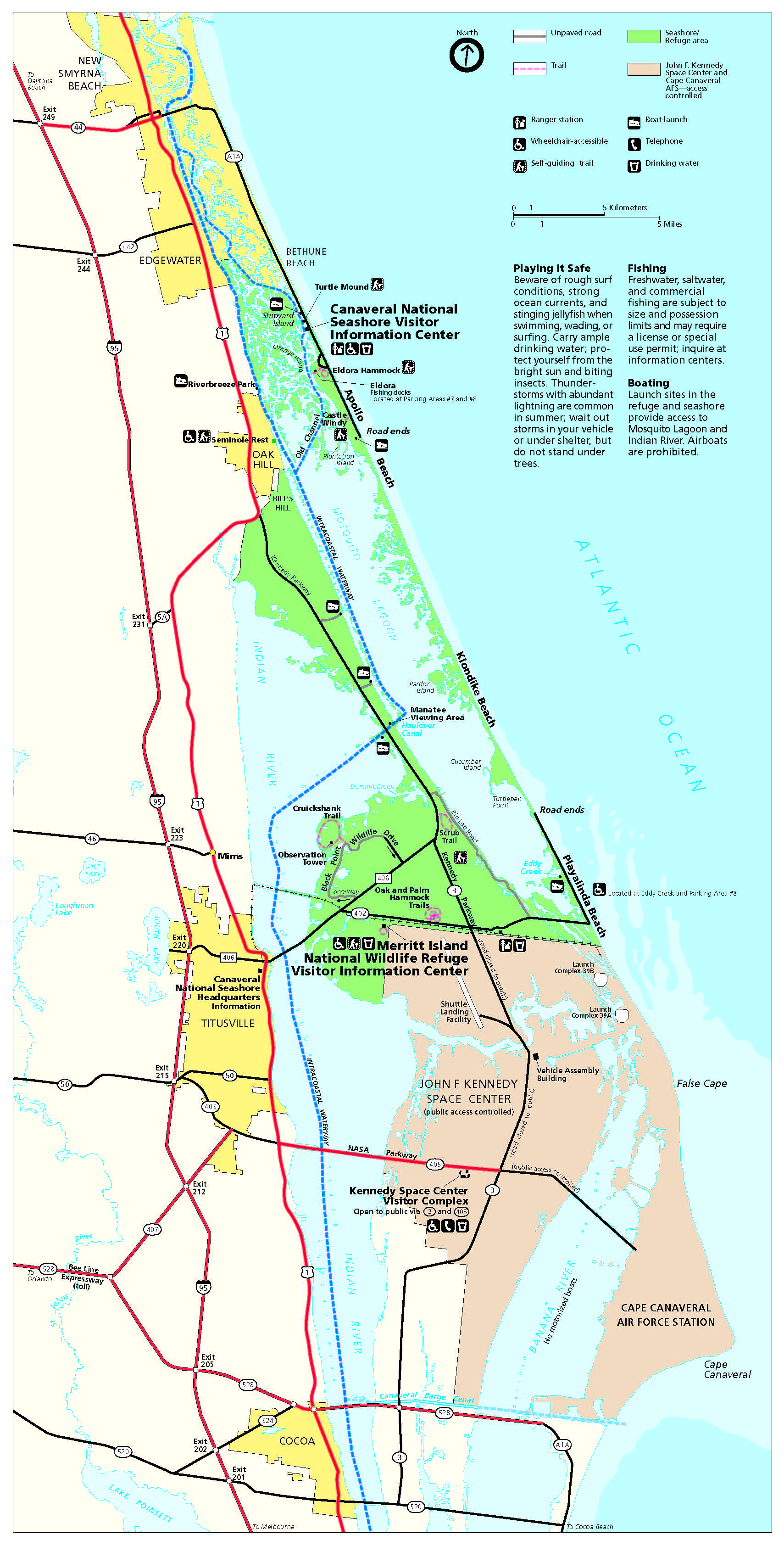 Maps - Canaveral National Seashore (U.s. National Park Service) - Map Of Florida Showing Apollo Beach