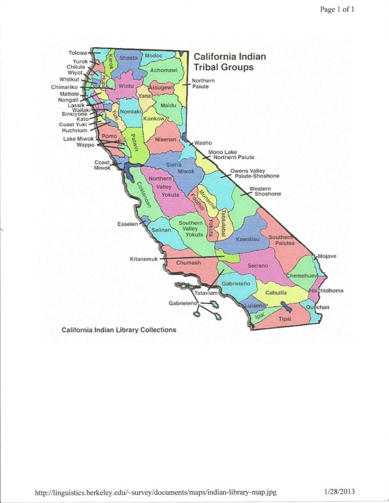 Maps Maps Of California Map Of California Indian Tribes Large Map Of ...