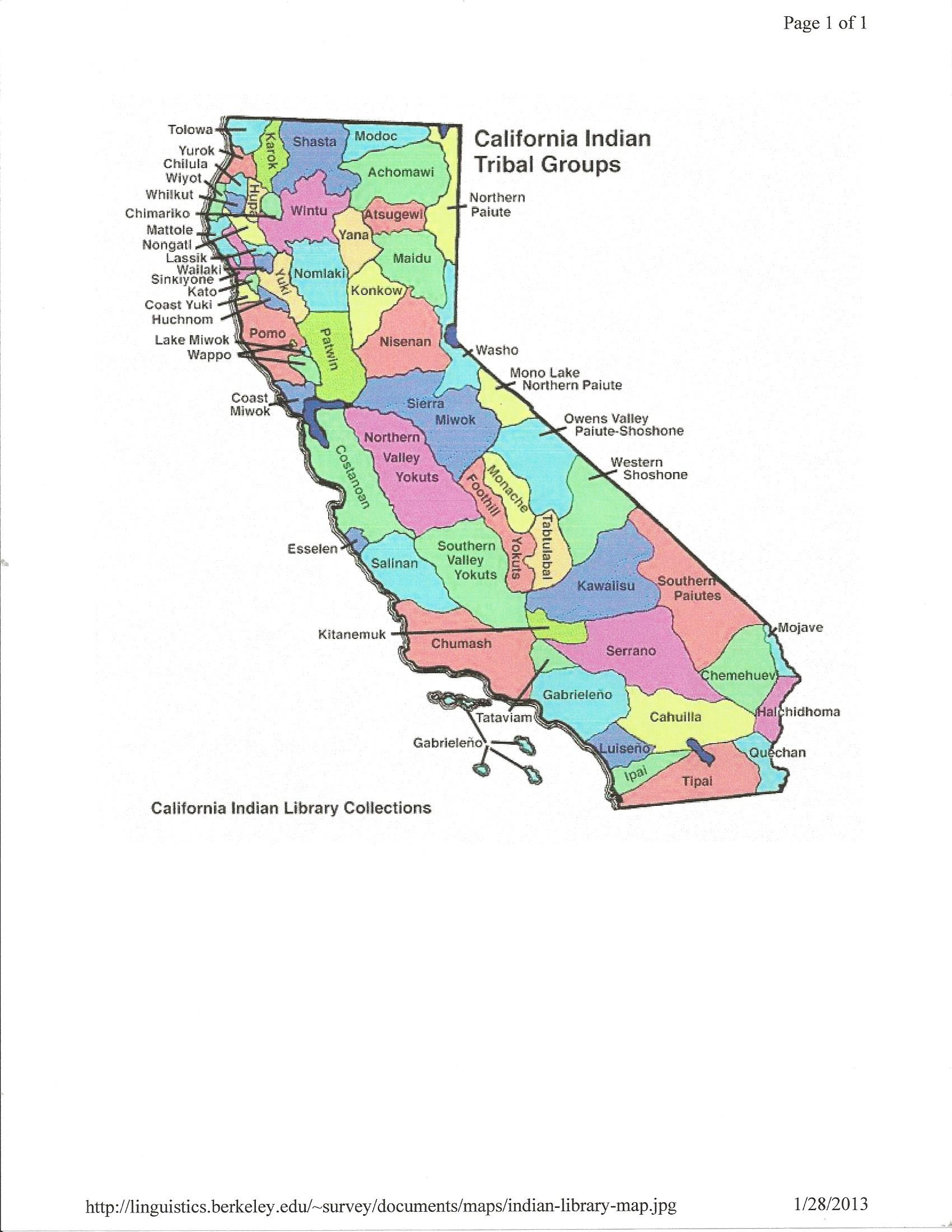 Maps Maps Of California Map Of California Indian Tribes Large Map Of - California Indian Map