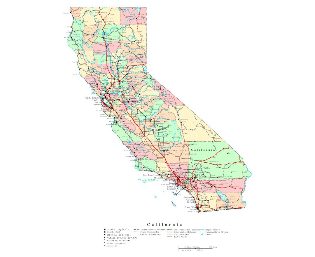 Maps Of California | Collection Of Maps Of California State | Usa - Large Detailed Map Of California