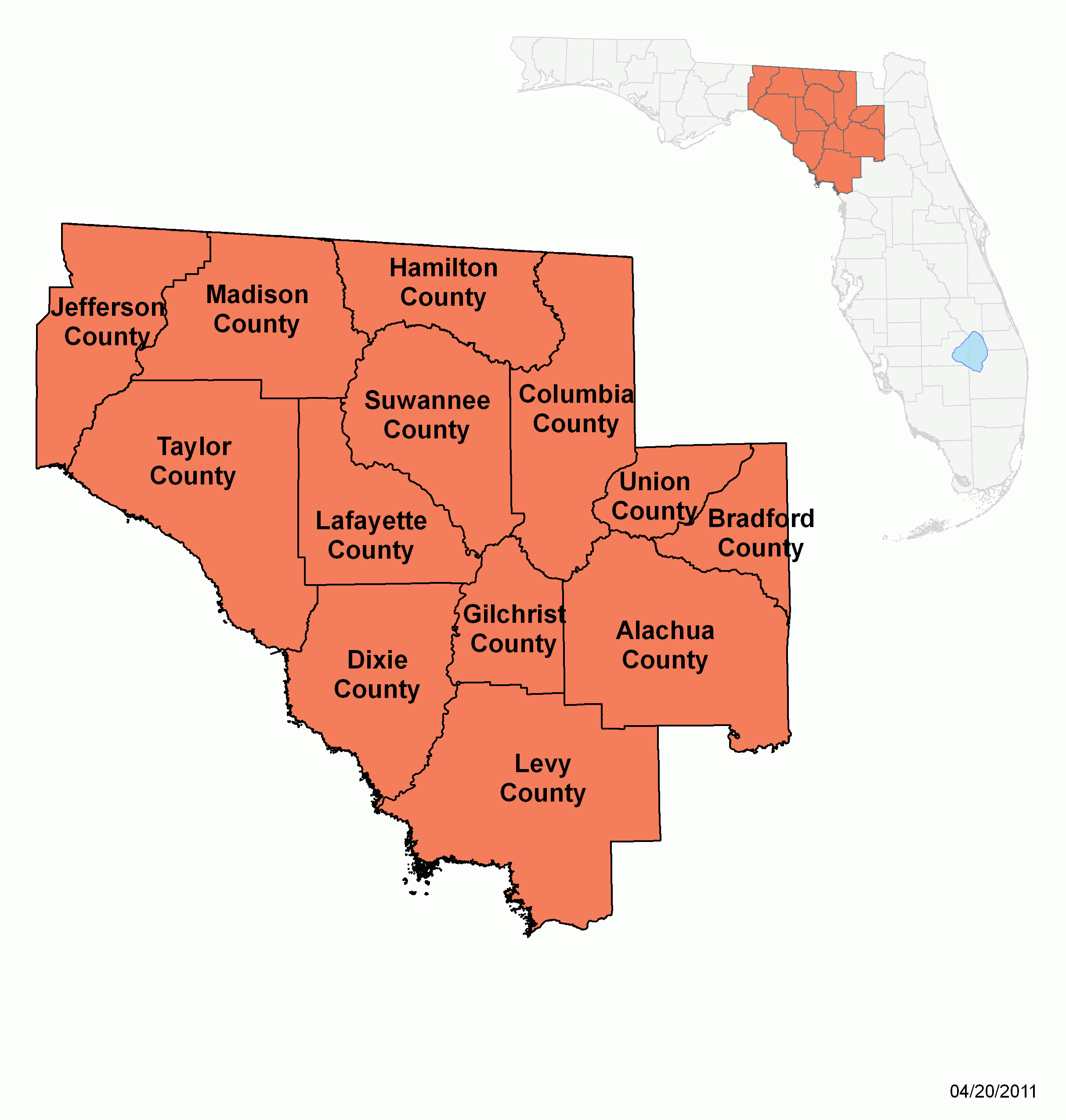 Central Florida Map By County - 2024 Schedule 1
