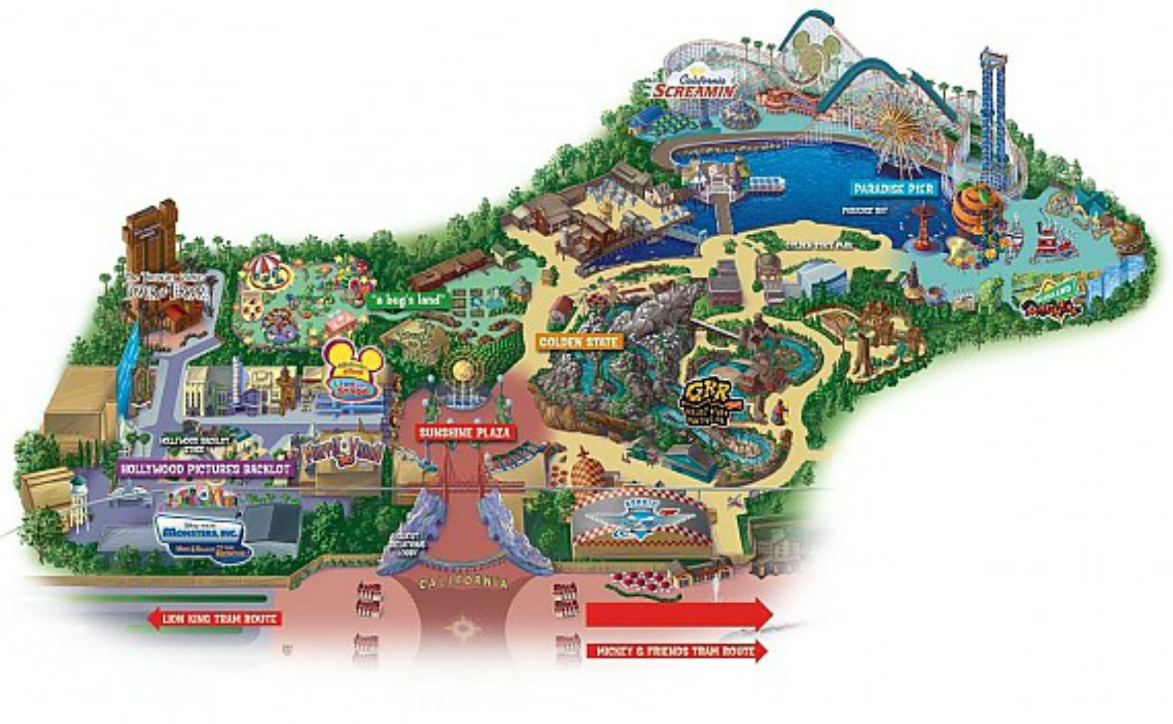 Maps Of Disneyland Resort In Anaheim, California - Southern California Amusement Parks Map