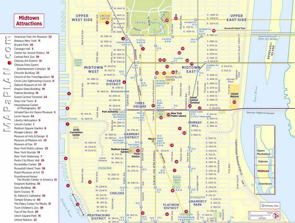 Maps Of New York Top Tourist Attractions - Free, Printable - Map Of Manhattan Nyc Printable