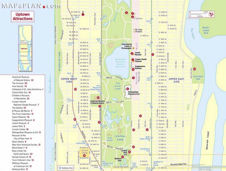 Printable Map Of Manhattan Tourist Attractions
