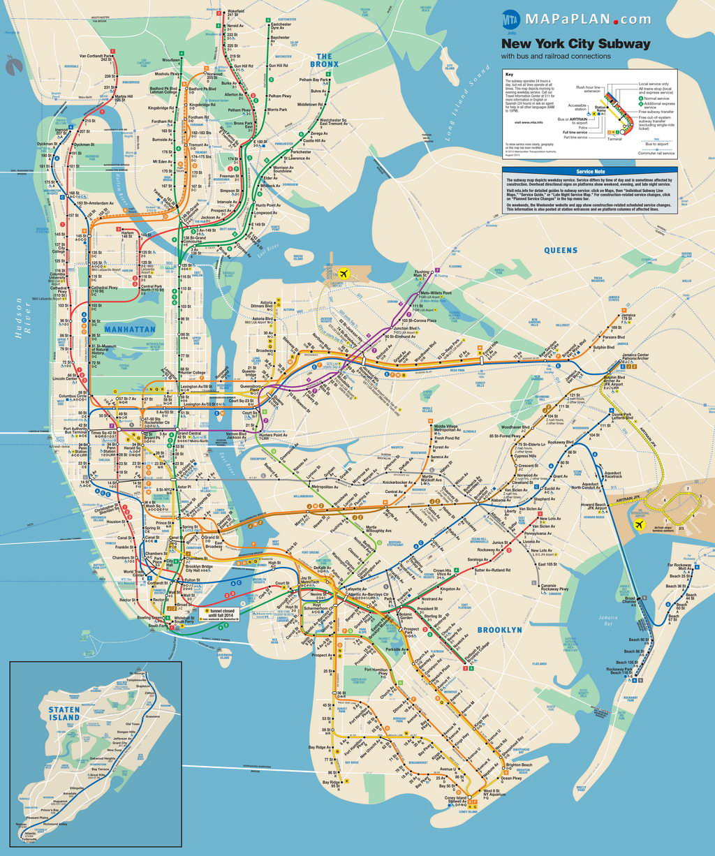 Maps Of New York Top Tourist Attractions - Free, Printable - Printable New York City Subway Map