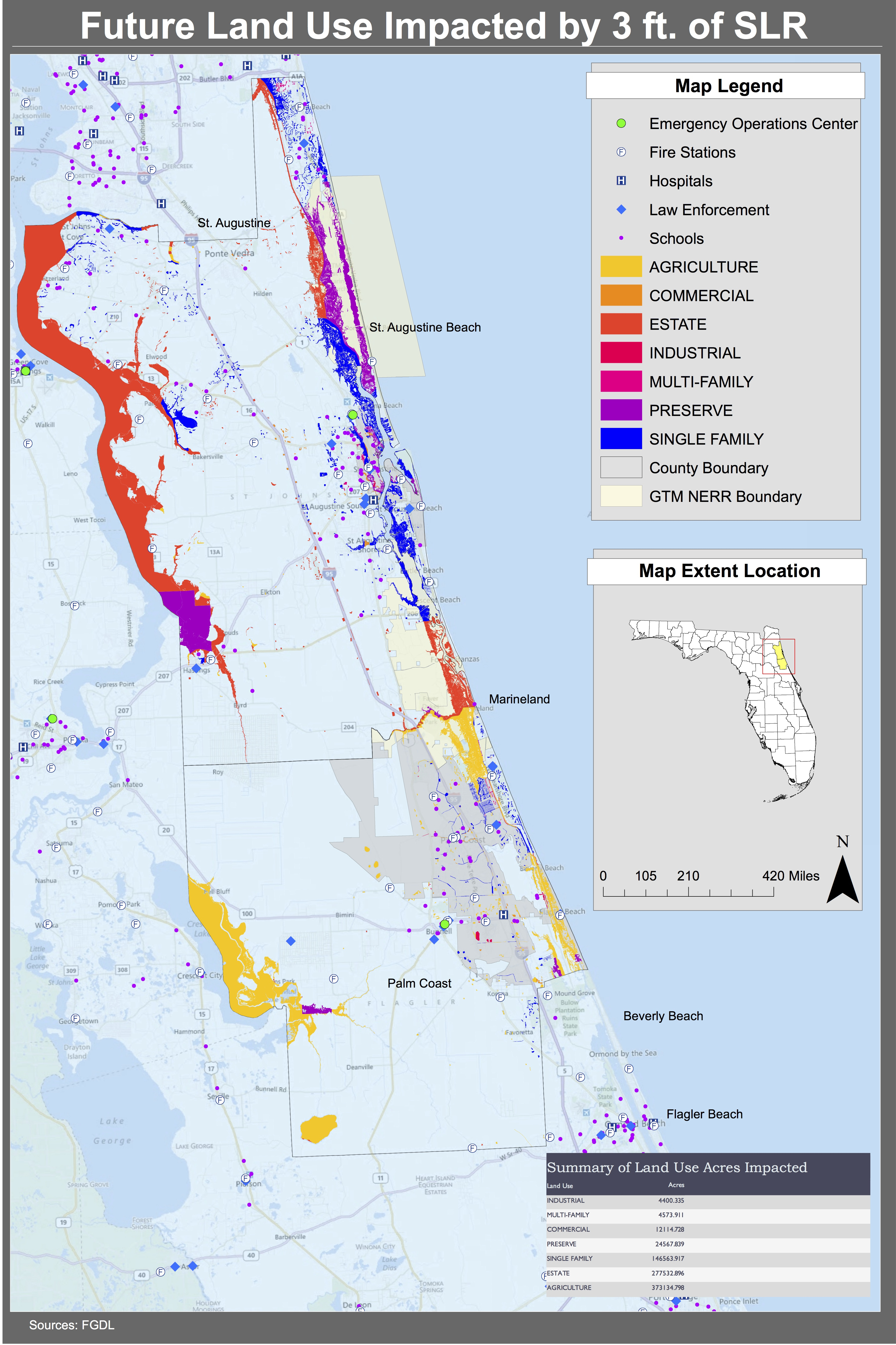 Maps | Planning For Sea Level Rise In The Matanzas Basin - Florida Elevation Above Sea Level Map