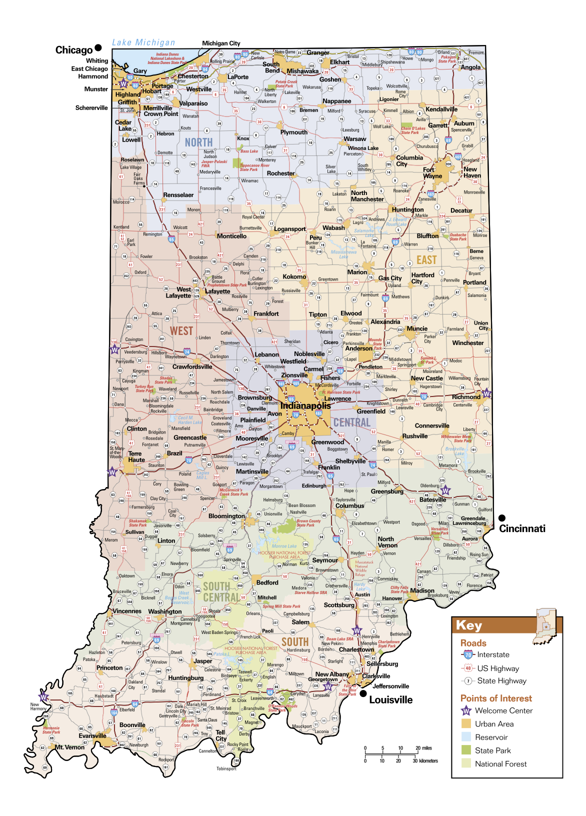 Maps | Visit Indiana - Printable Map Of Indianapolis