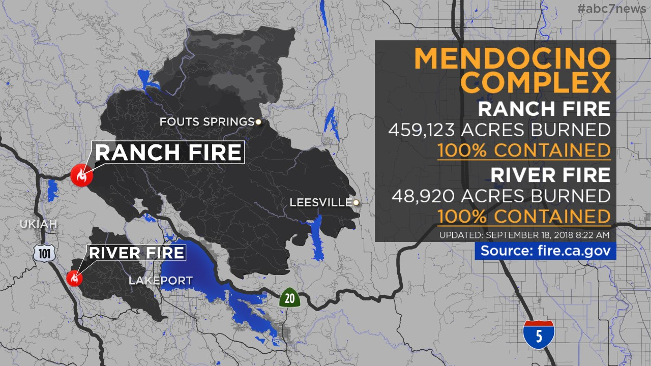 Maps: Wildfires Burning Across California | Abc7News - Fire Watch California Map