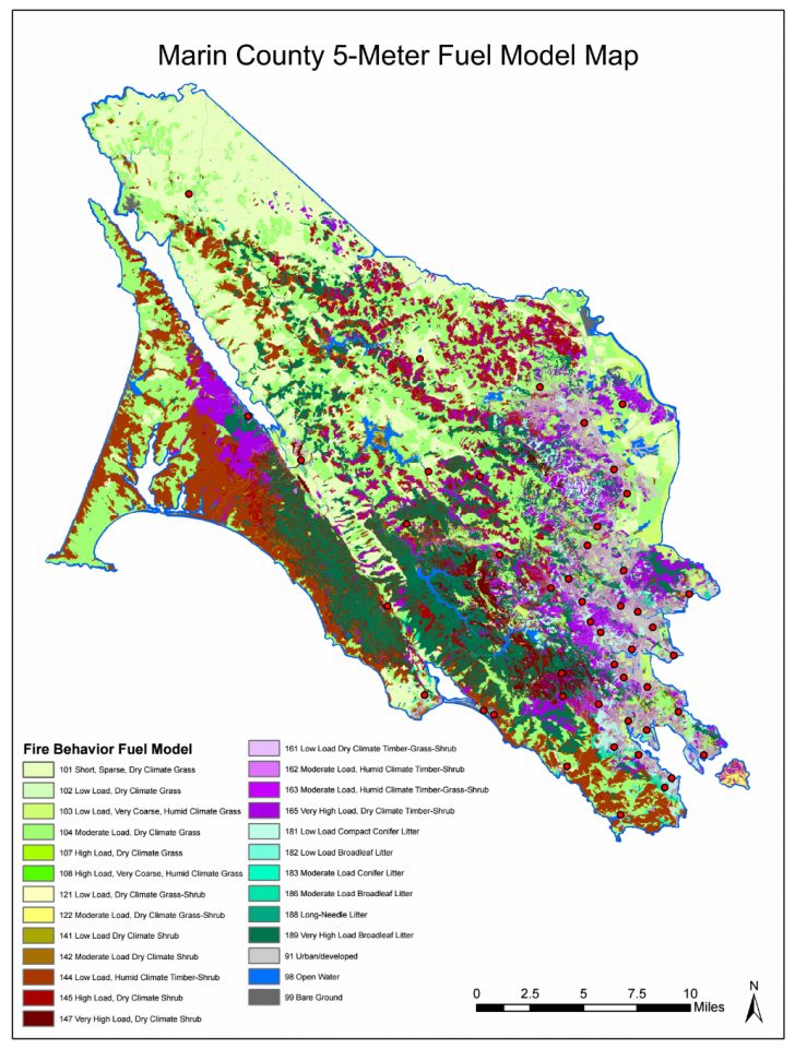 Marin County Vegetation Fuel Model, Wildfire Modeling Marin County