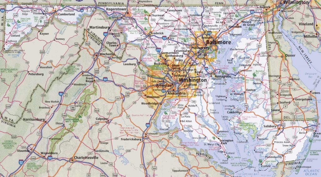 Maryland Road Map Printable Map Of Annapolis Md Printable Maps