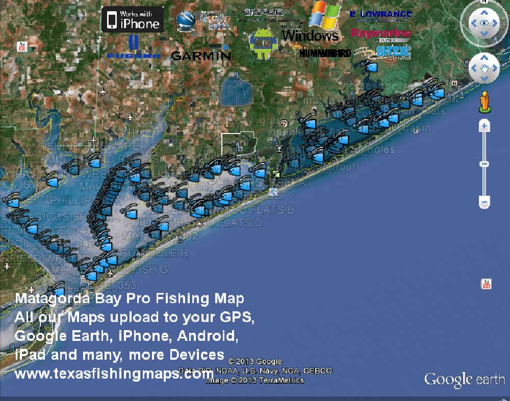 Matagorda Bay Gps Fishing Spots - Texas Fishing Maps And Fishing Spots - Texas Coastal Fishing Maps