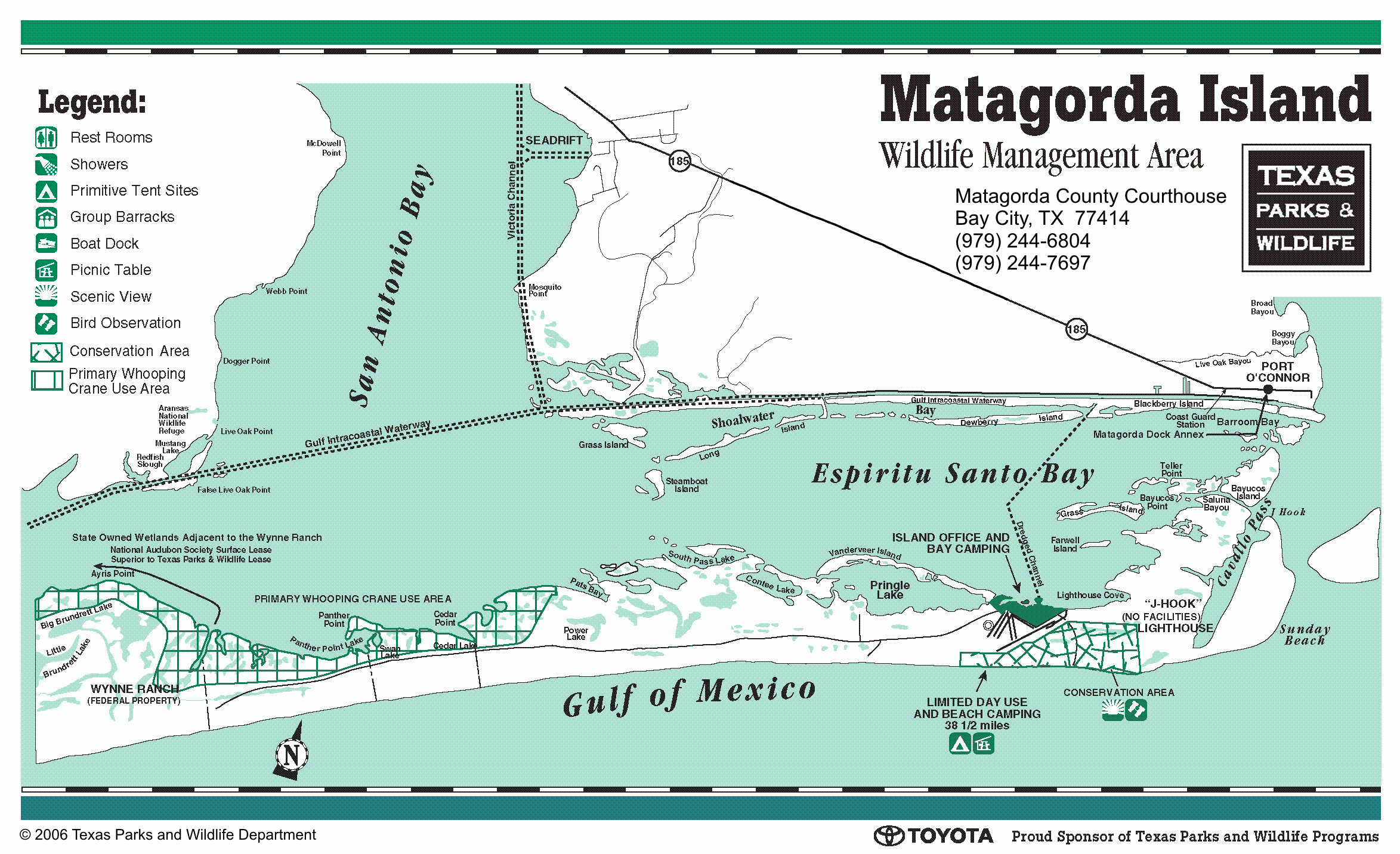 Matagorda Island: Directions - Texas Wma Map