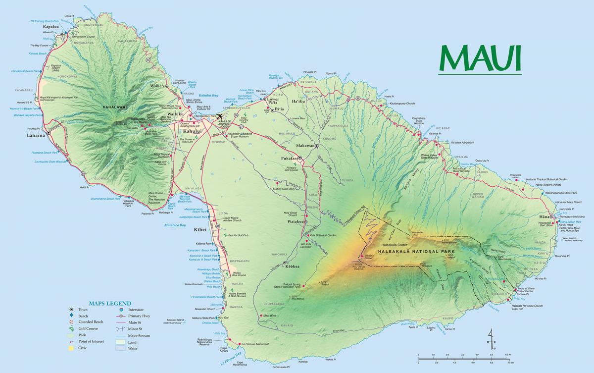 Maui Maps | Go Hawaii - Maui Road Map Printable