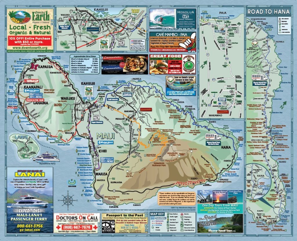 Maui Road Map Menehune Maps Maui Road Map Printable Printable Maps ...